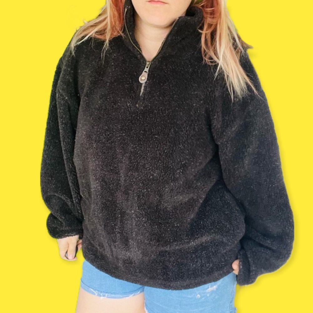 Northwest territory Vtg 90s comfy fuzzy cozy pullover zip sweater medium
